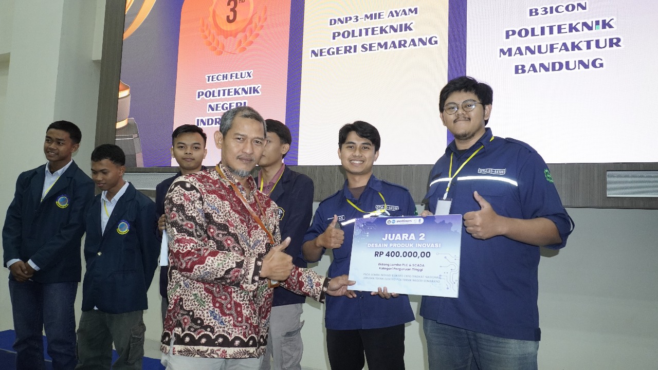 Unggul pada Kategori PLC & SCADA, Mahasiswa POLMAN Sabet Juara di Elektro Expo 2025 Polines